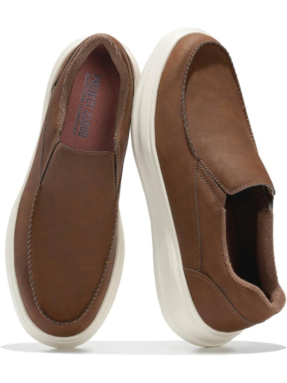 Project Cloud Men's Brown Crazy Closed Toe Genuine Suede Comfortable Loafers